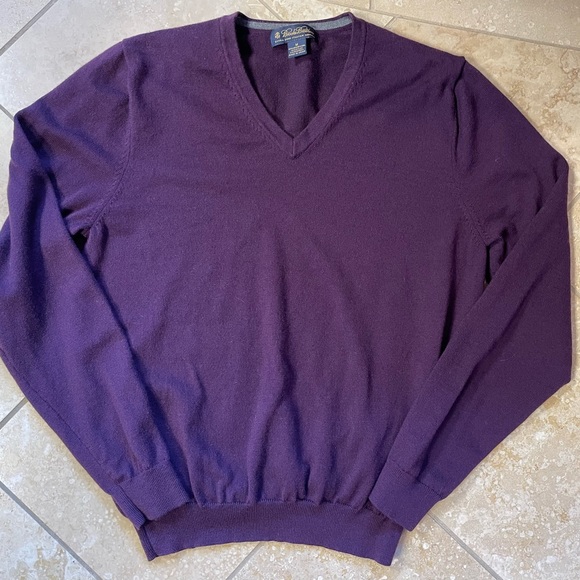 Brooks Brothers - Unisex - Merino Wool - Deep Purple - Size M - Picture 2 of 4